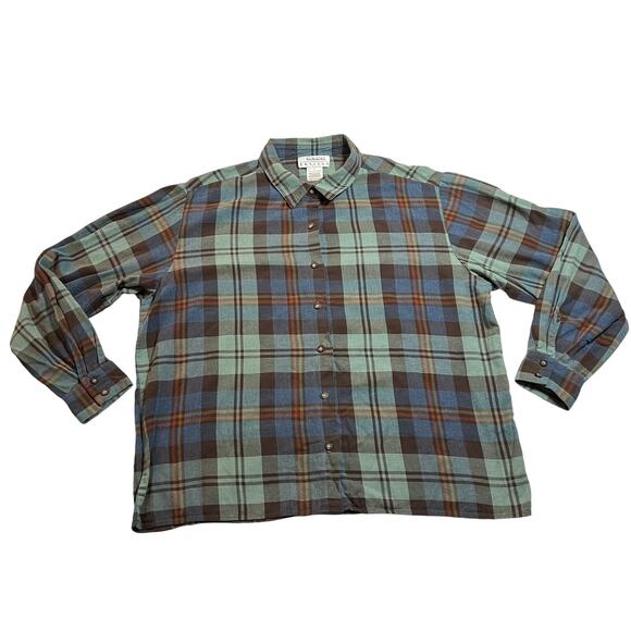 Vintage Talbots Plaid Button Up Shirt Size 10 Petites Casual Colorful Hipster - Picture 1 of 7